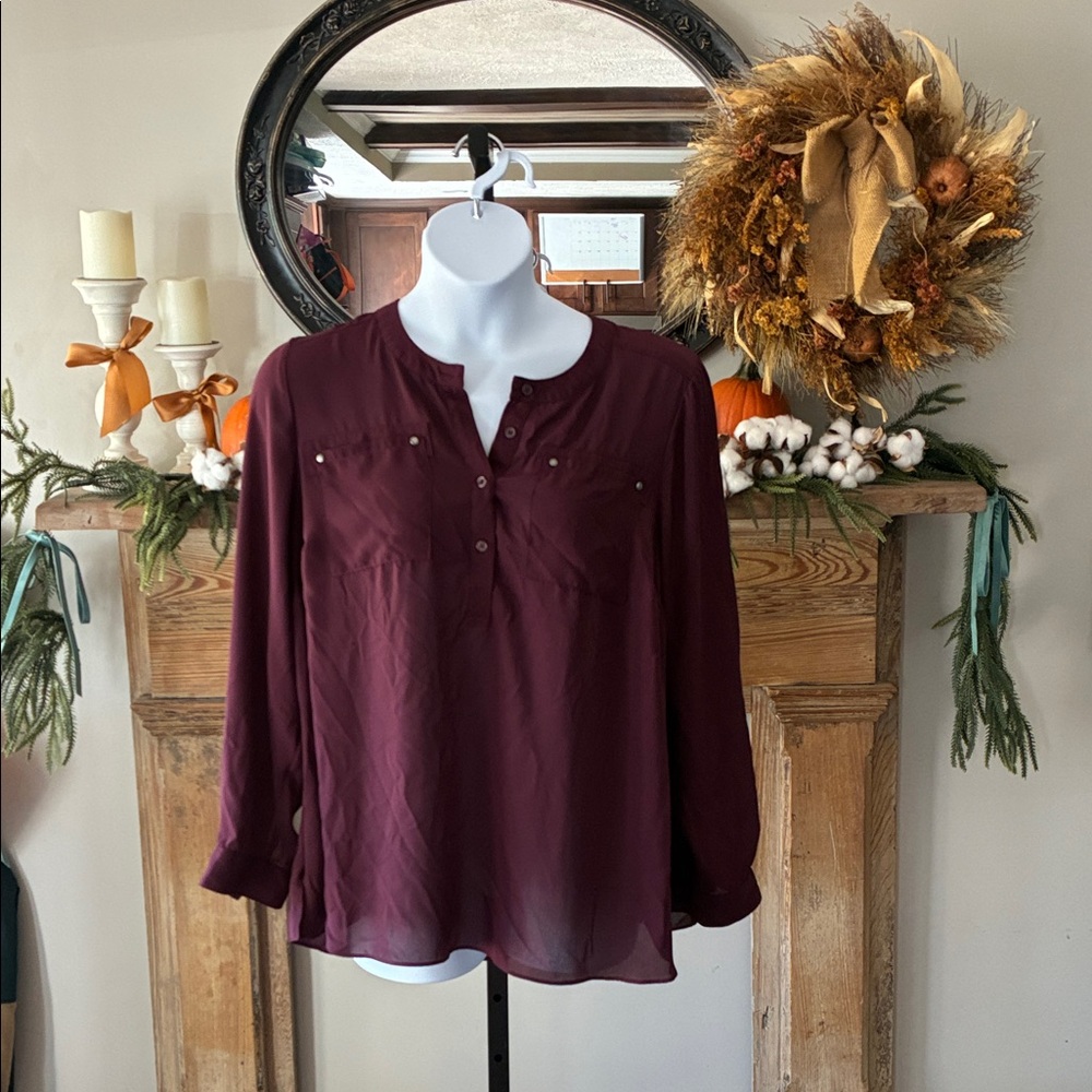 Lane Bryant Deep Burgundy Blouse